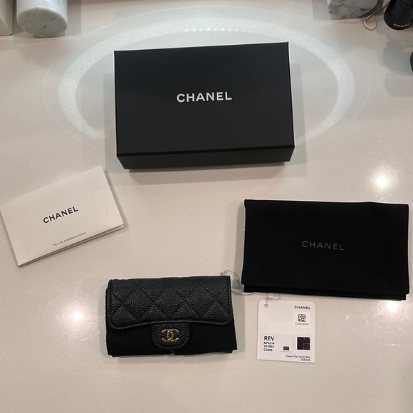Chanel Flap Card Holder Black Quilted Wallet - Picture 1 of 4